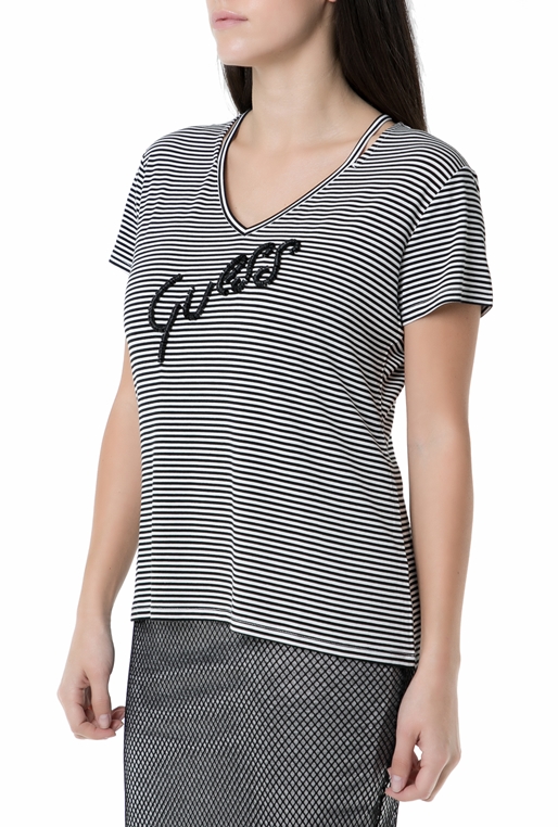 GUESS-Γυναικεία κοντομάνικη μπλούζα GUESS με ρίγες 
